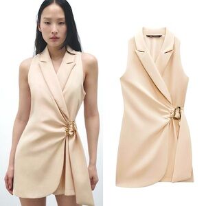 Zara Cream Sleeveless Jumpsuit